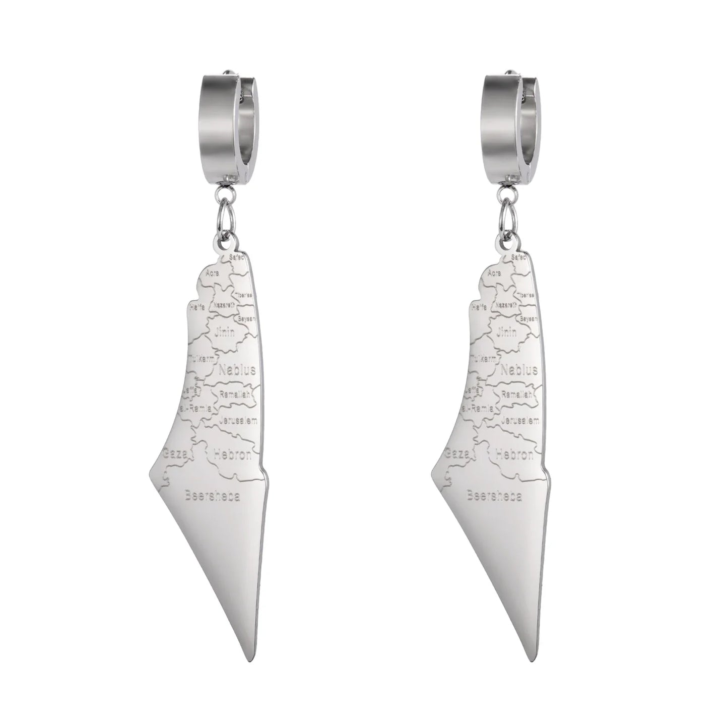 Boucle d'Oreille Palestine Map