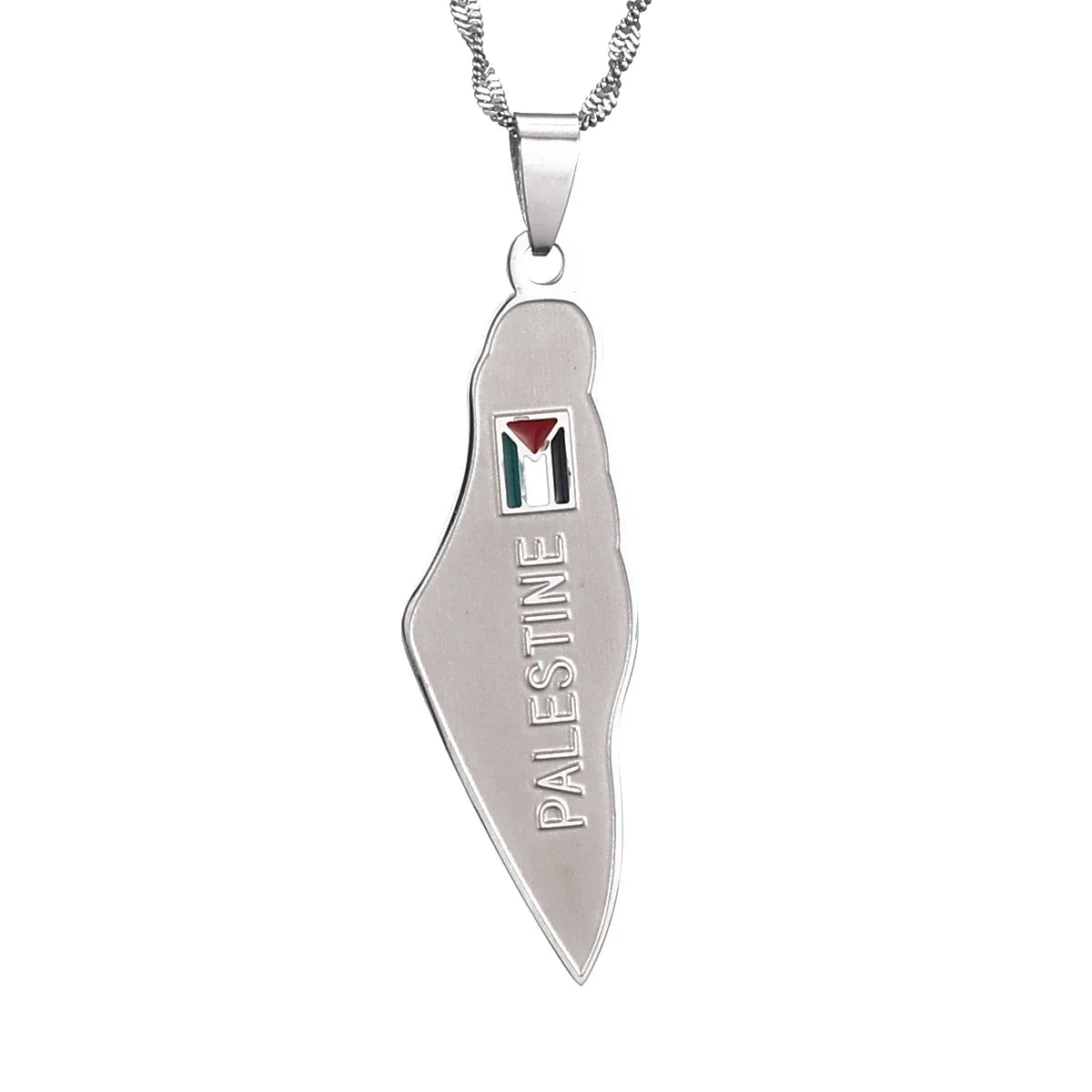 Collier Palestine Homme Argent Plaqué