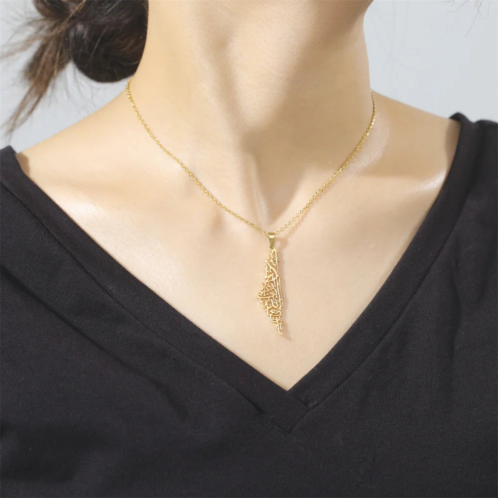 Collier Palestine Plaqué Or