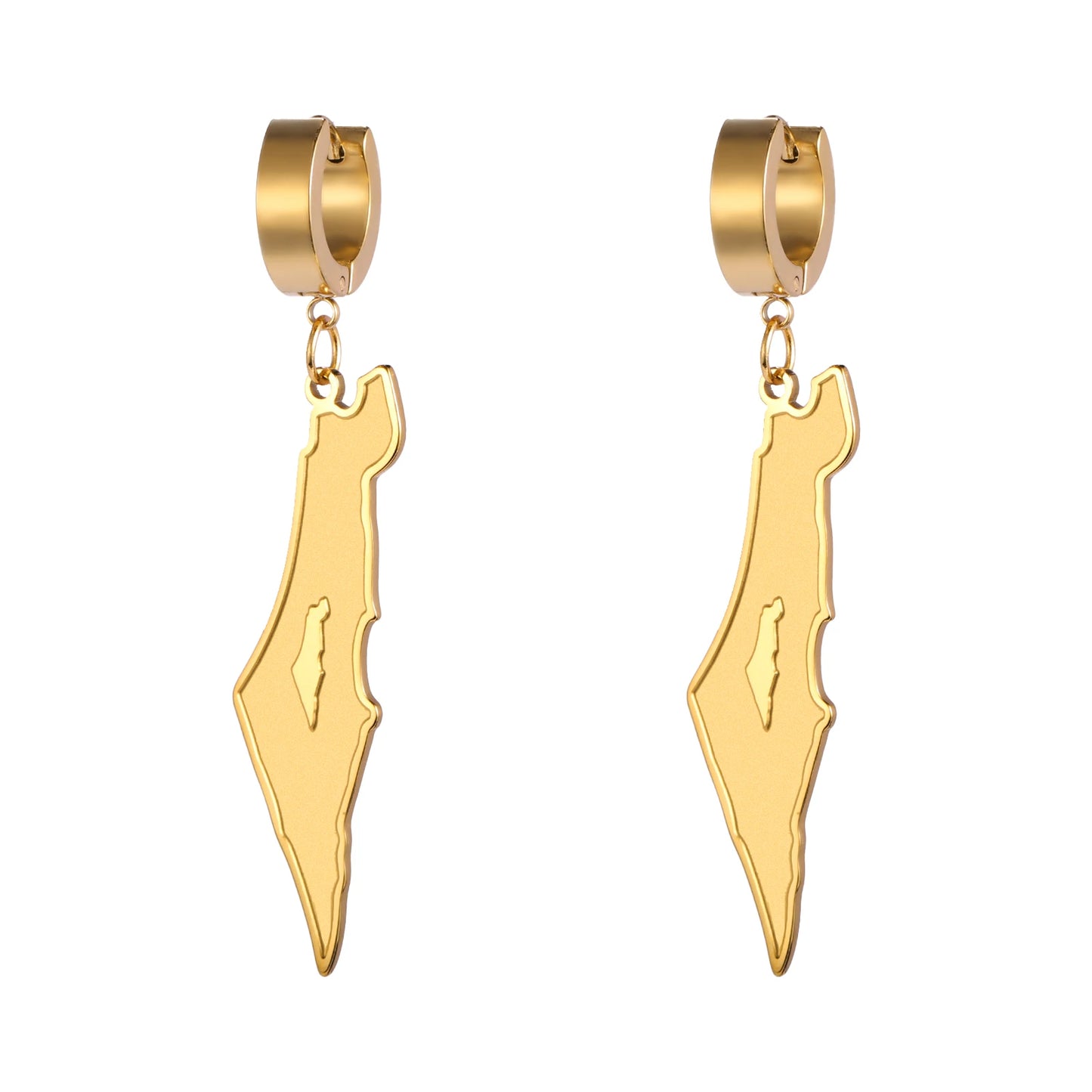 Earrings Palestine Map
