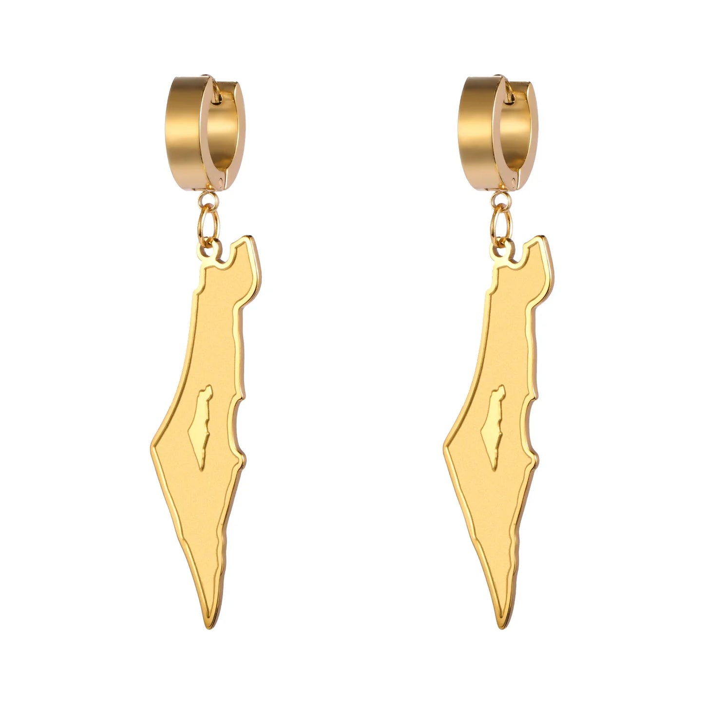 Earrings Palestine Map