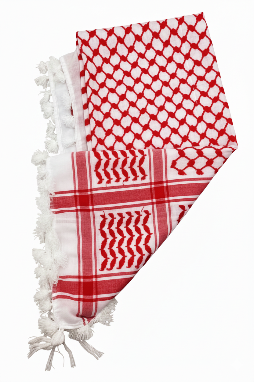 Keffieh Blanc et Rouge