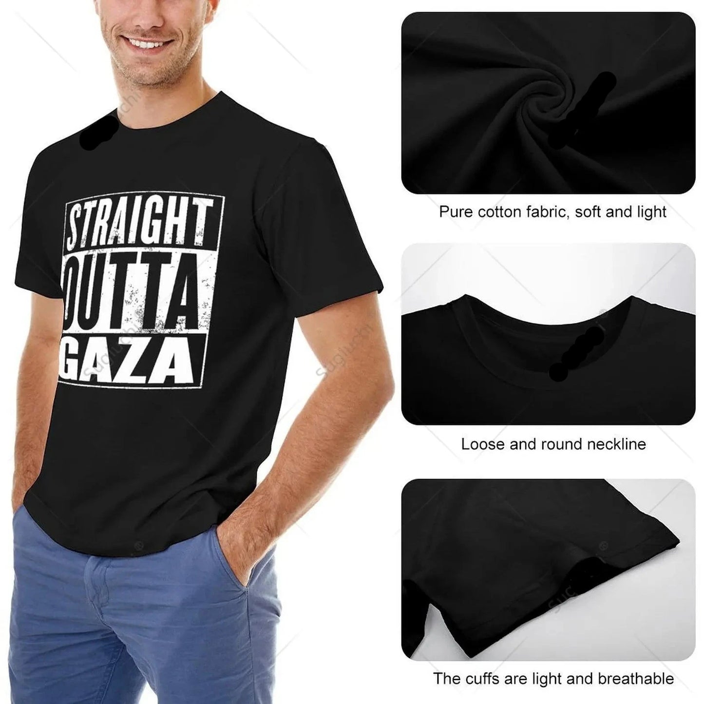 T-Shirt Free Gaza rouge