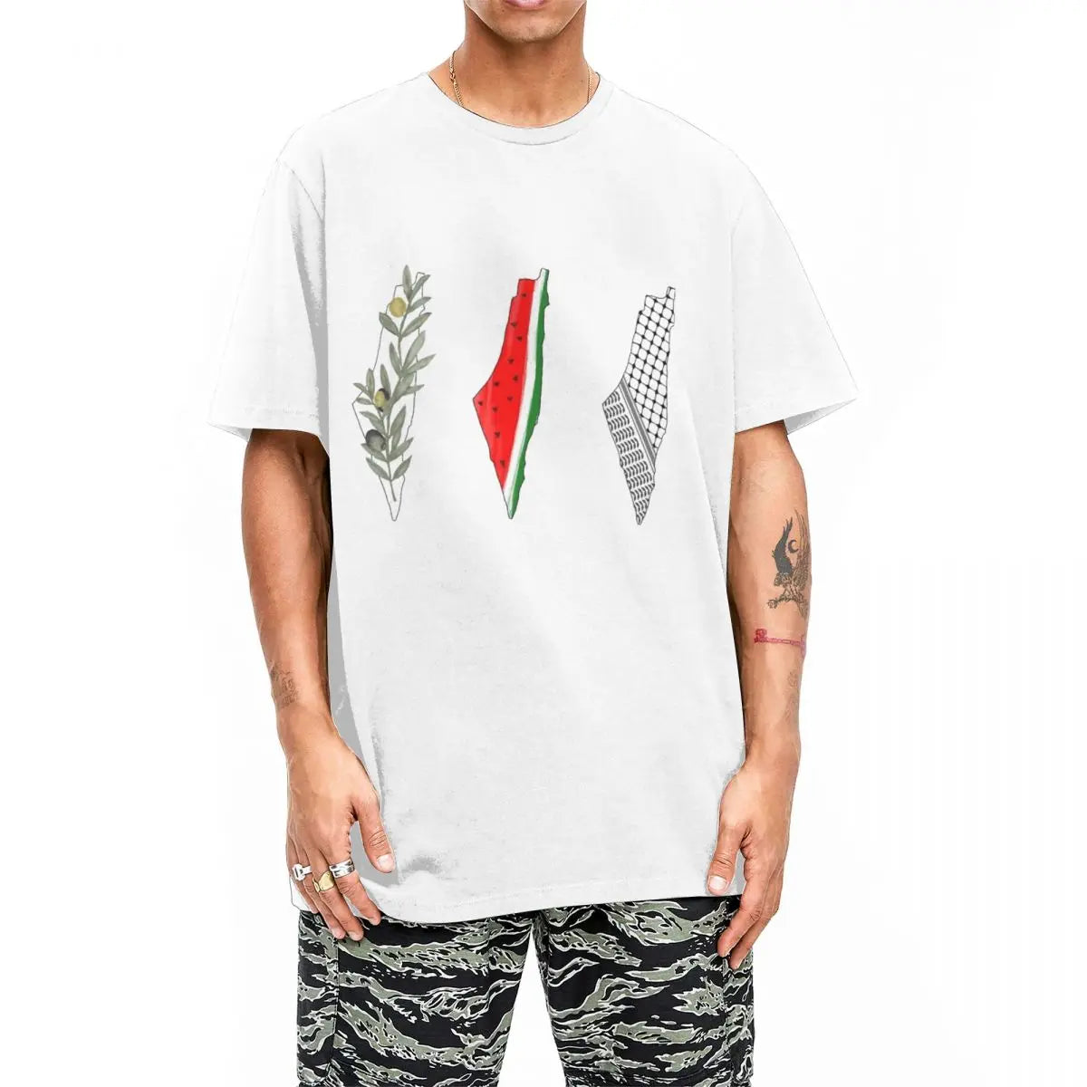 T Shirt Palestine Carte Pastèque Keffieh