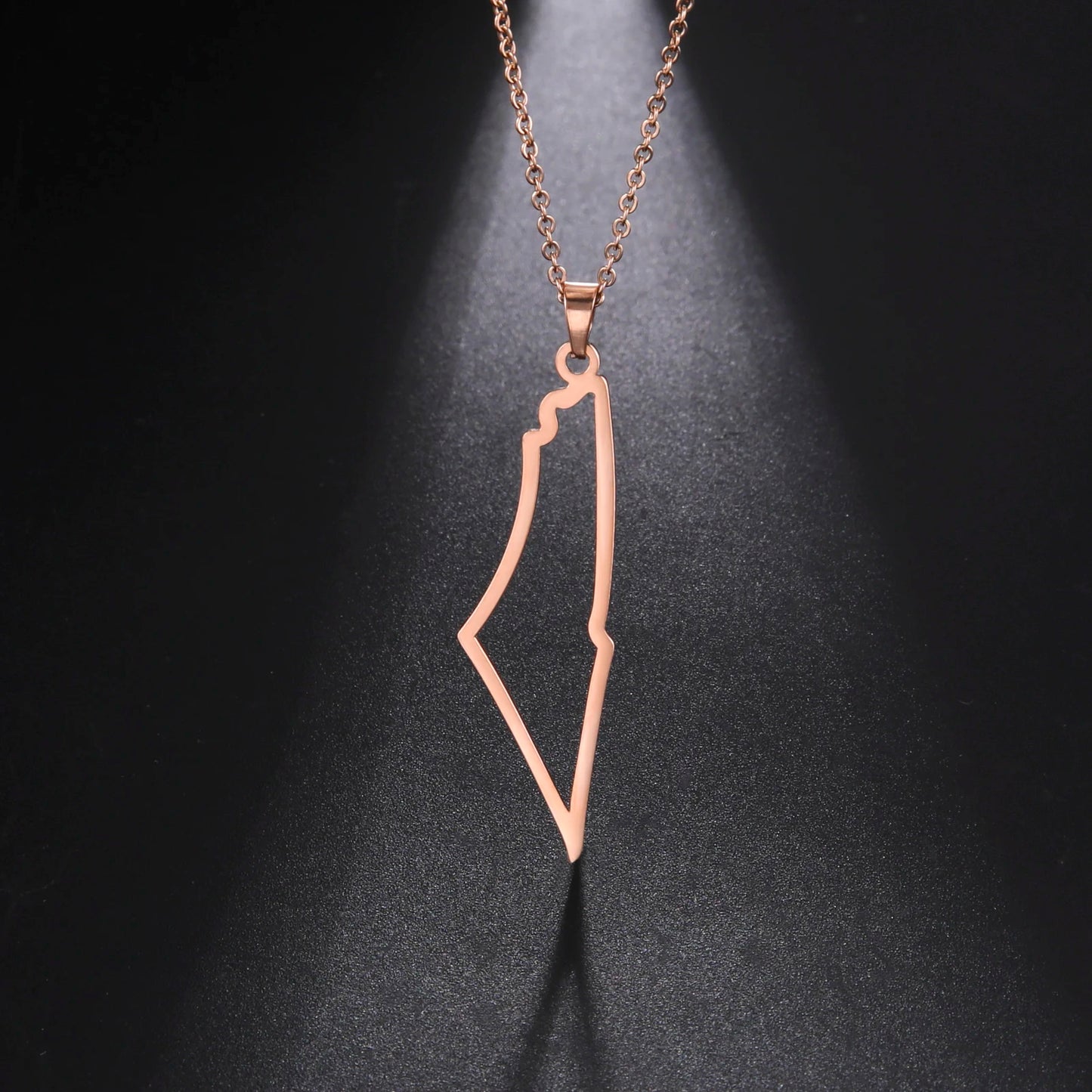 Collier Palestine Or Rose Plaqué