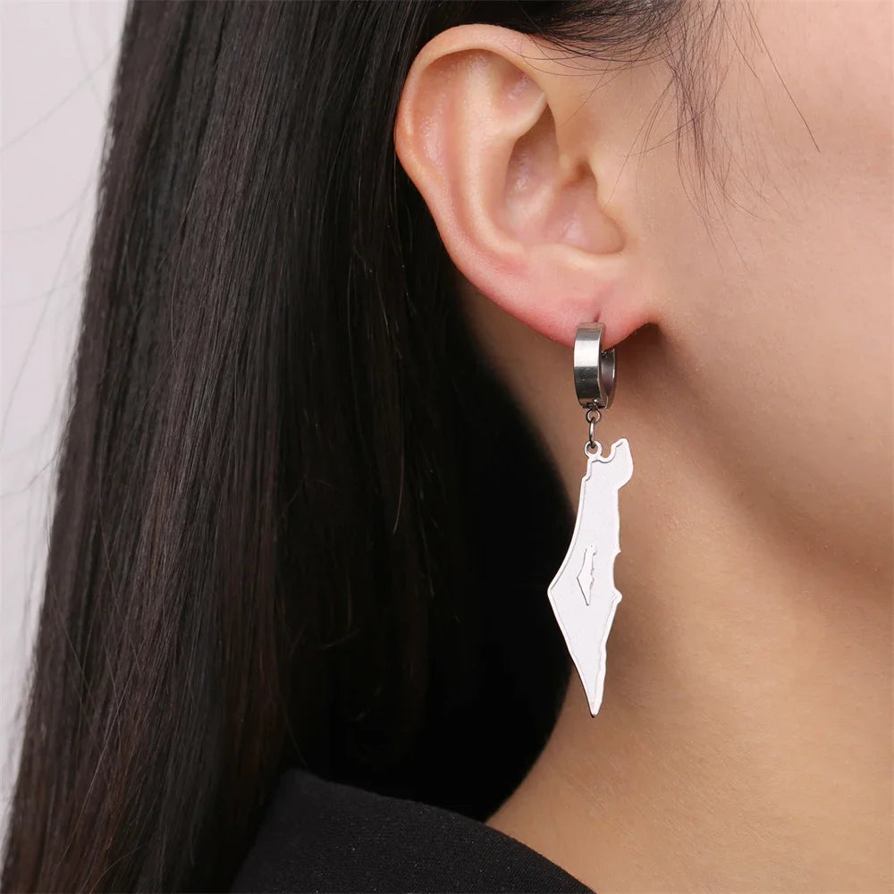 Palestine Earrings Map