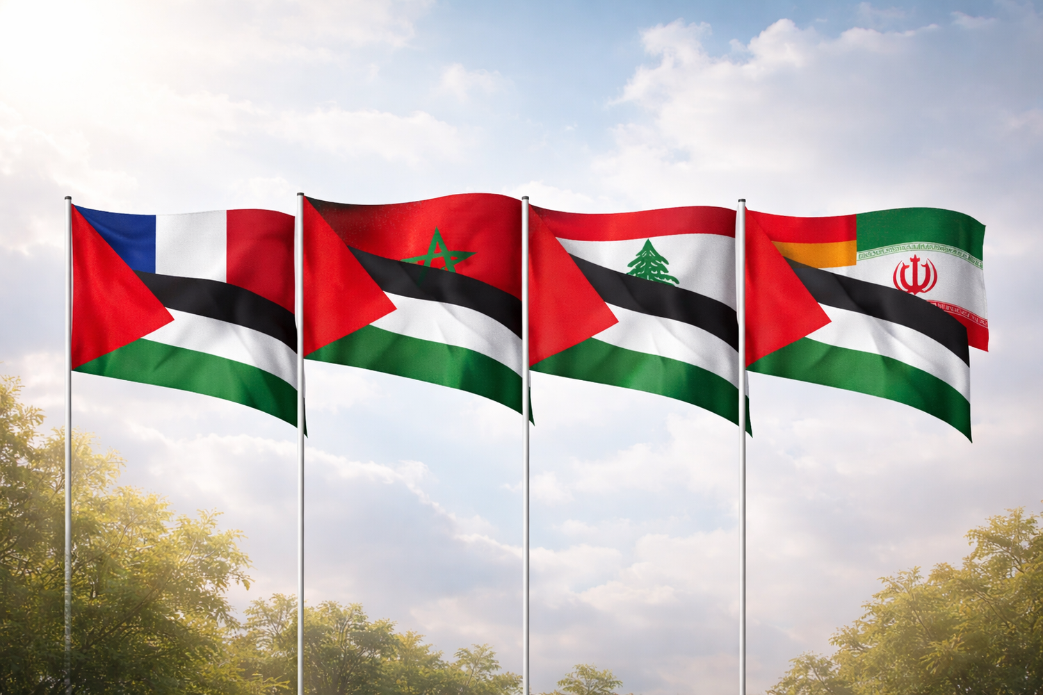 drapeaux de solidarité avec la palestine