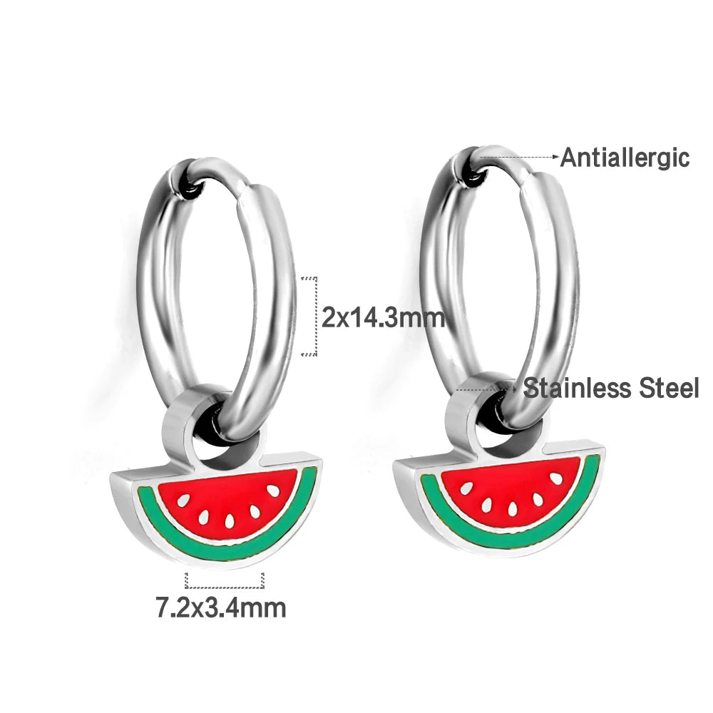 Boucle Oreilles Palestine Pasteque argent