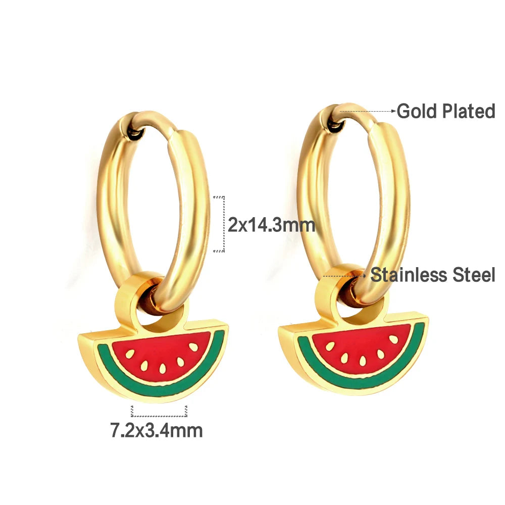 Boucle Oreilles Palestine Pasteque or
