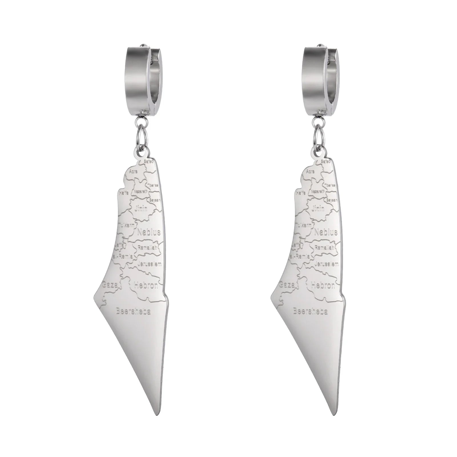 Boucle d'Oreille Palestine Map