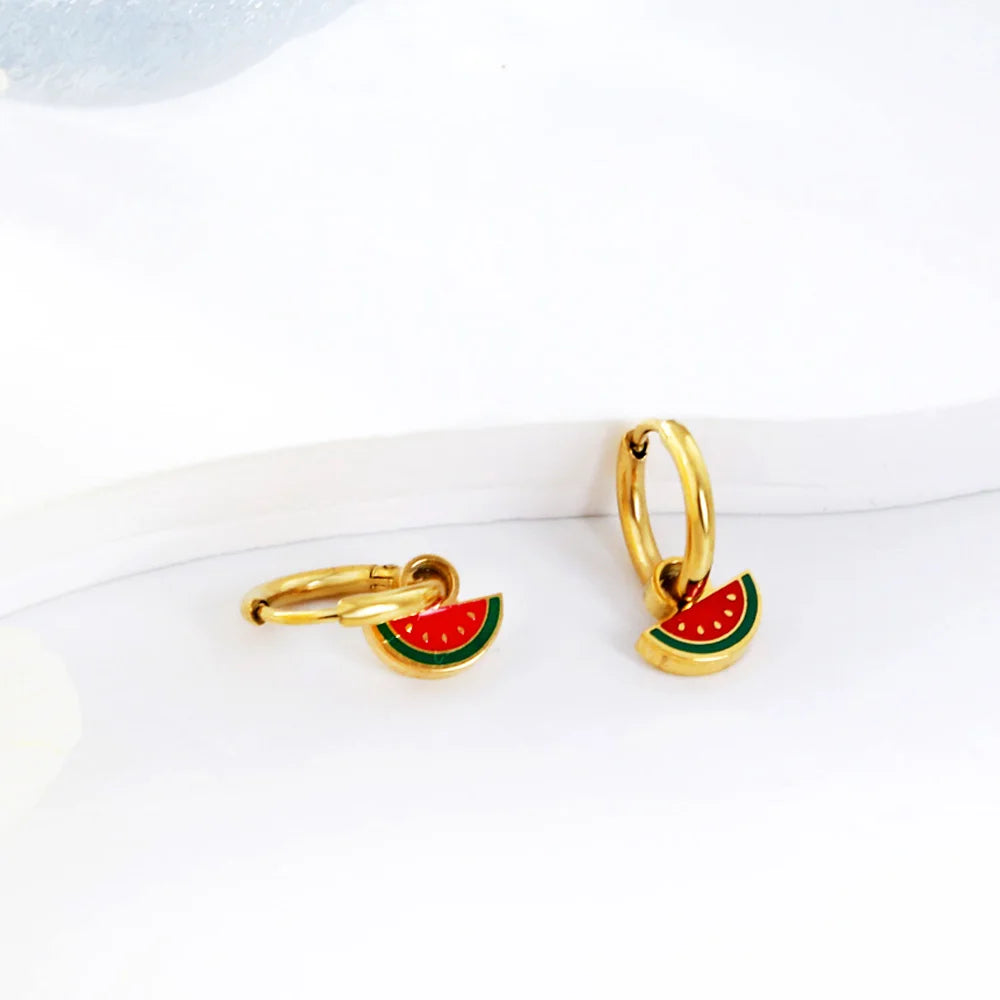 Boucle d'Oreilles Palestine Pastèque