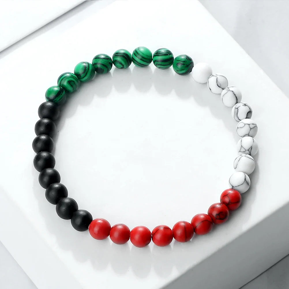 Bracelet Palestine Perle couleur drapeau palestine