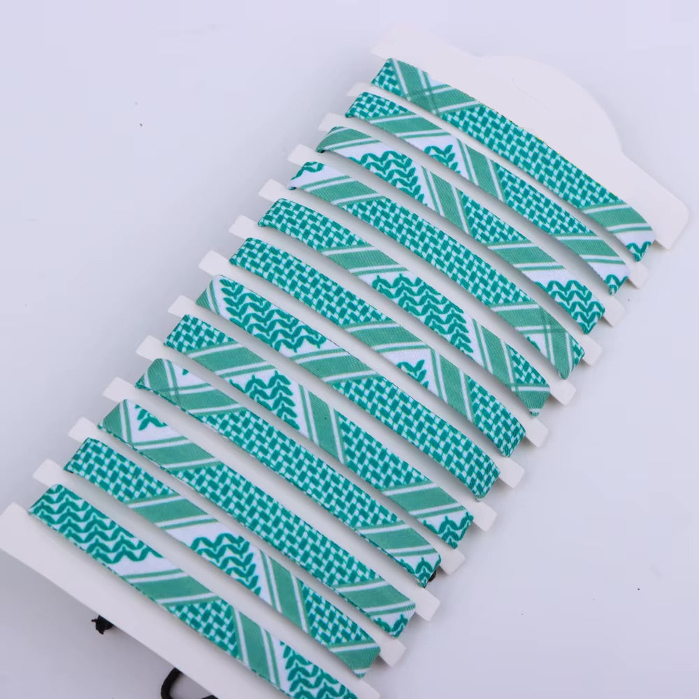 Bracelet Palestine keffieh Vert