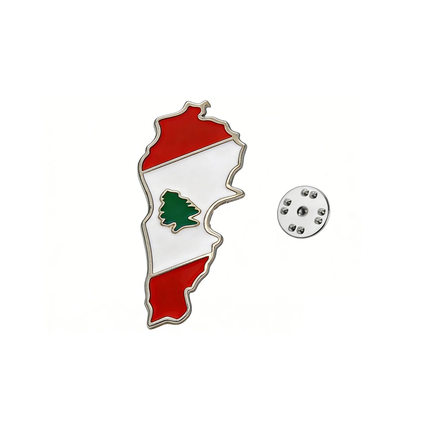 Broche Carte du Liban argent