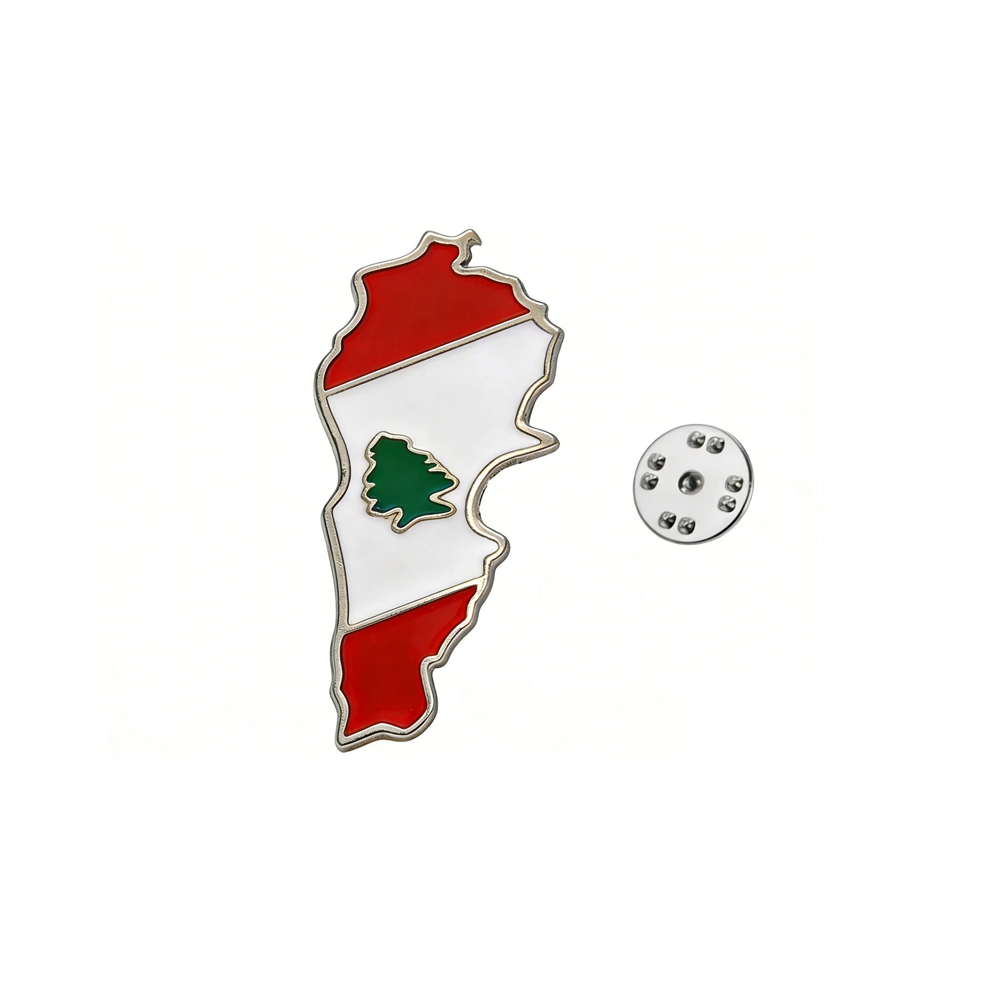 Broche Carte du Liban argent