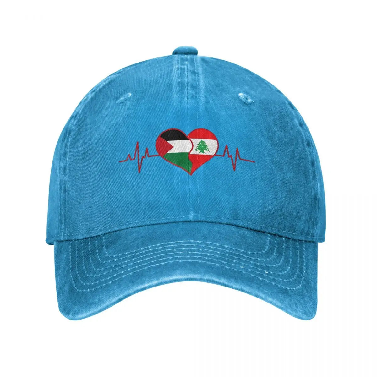 Casquette Palestine Liban bleu ciel