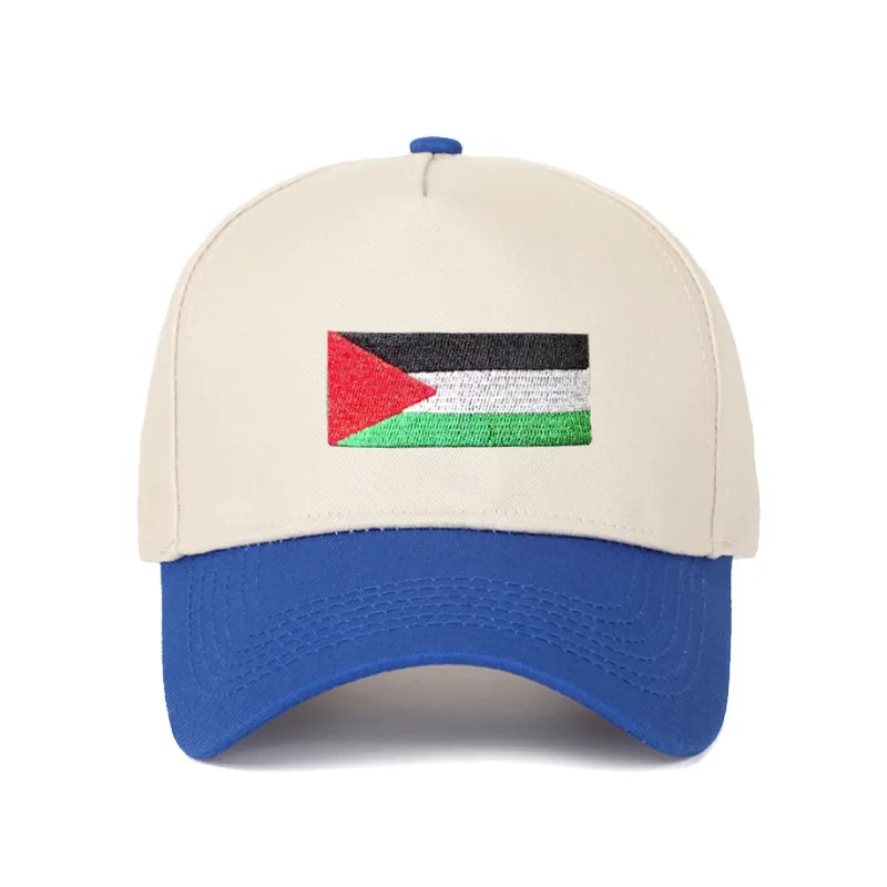 Casquette drapeau palestinien broderie bleu classique