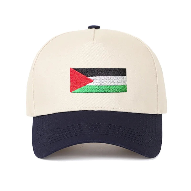 Casquette drapeau palestinien broderie bleu marine