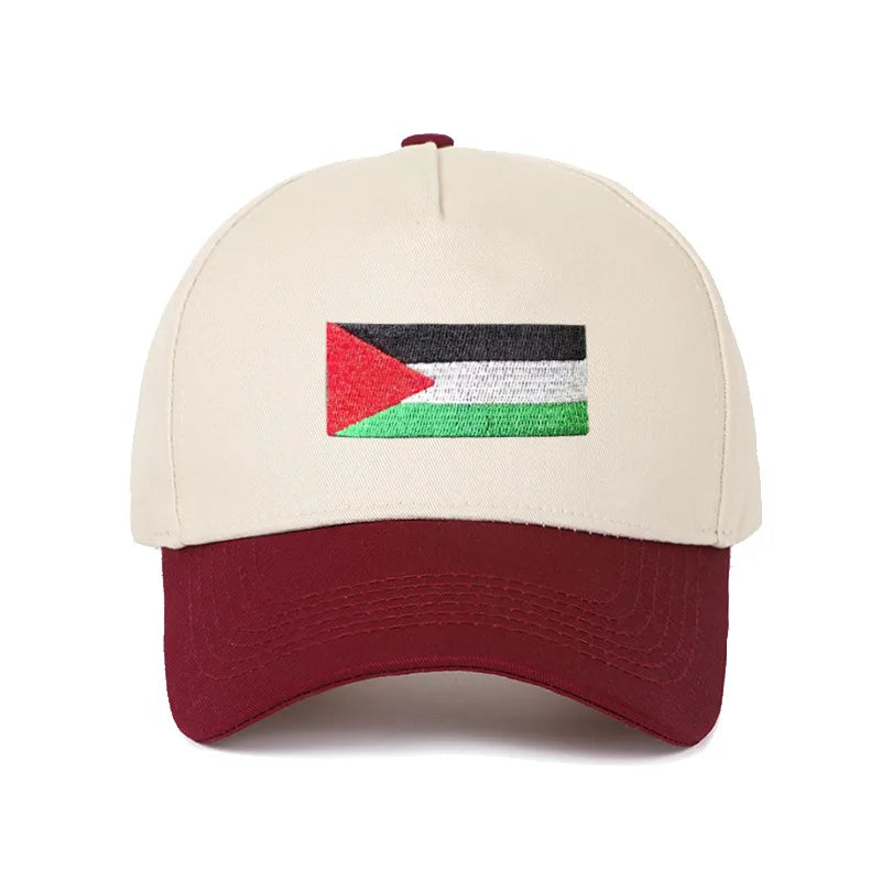 Casquette drapeau palestinien broderie bordeaux