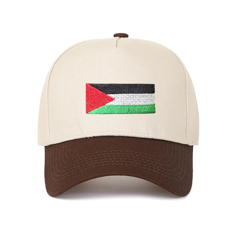 Casquette drapeau palestinien broderie marron