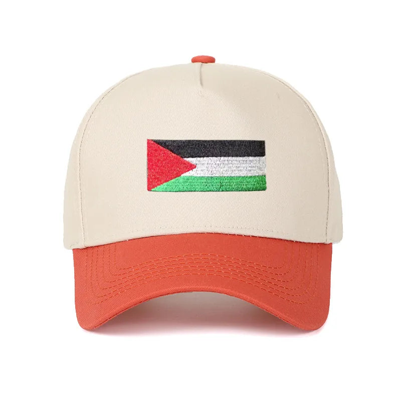 Casquette drapeau palestinien broderie orange