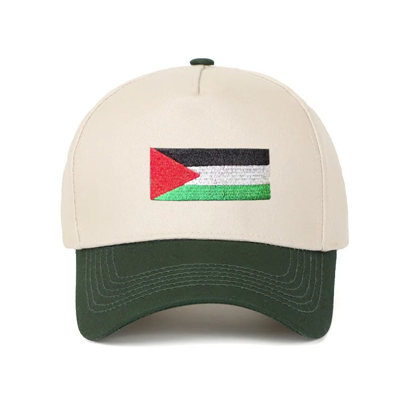 Casquette drapeau palestinien broderie kaki