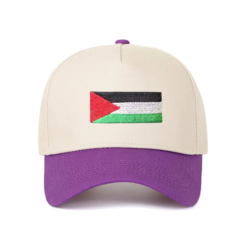 Casquette drapeau palestinien broderie violet