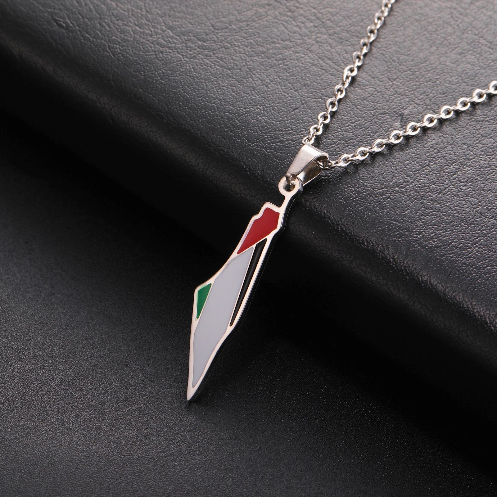 Collier Palestine Argent Carte