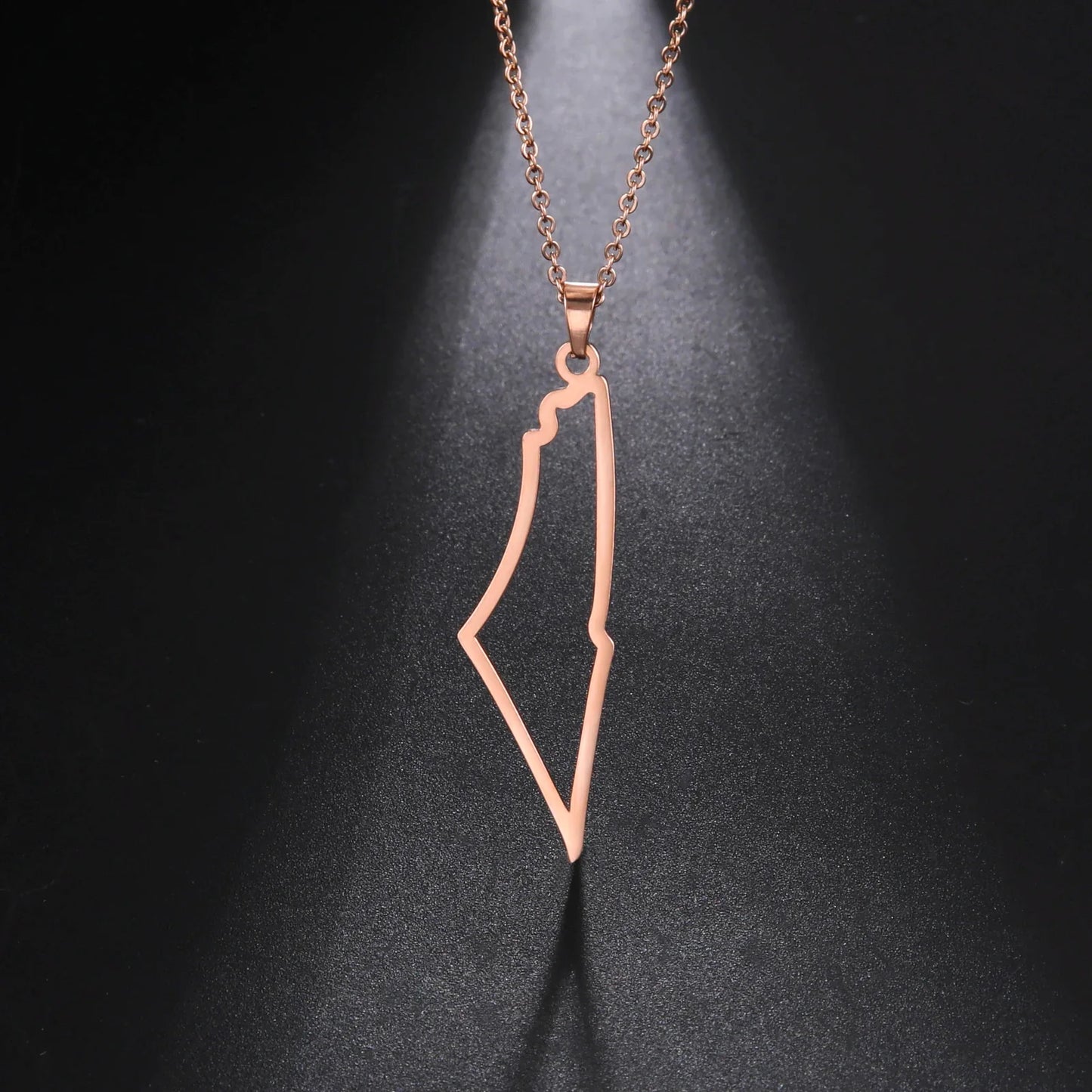 Collier Palestine Or Rose Plaqué