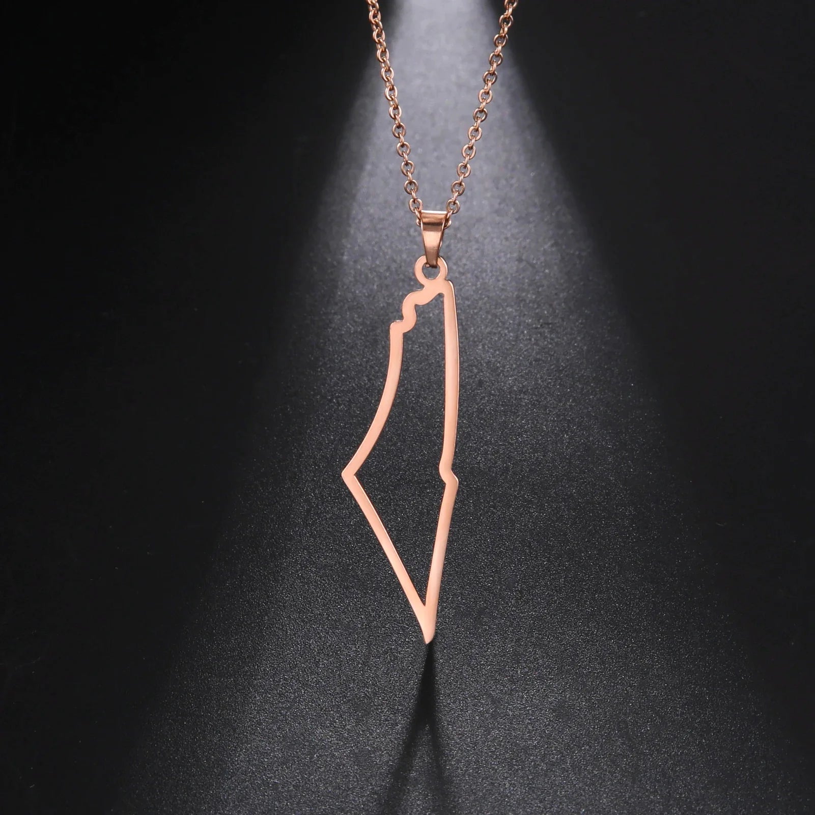 Collier Palestine Or Rose Plaqué