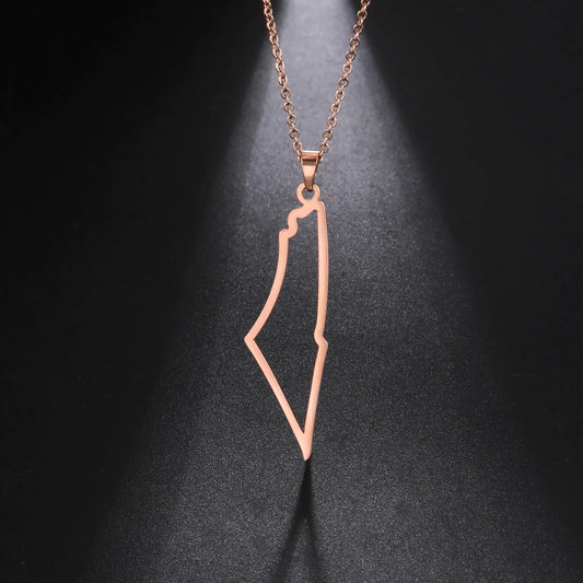 Collier Palestine Or Rose Plaqué