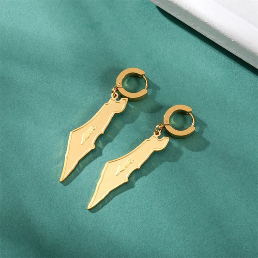 Earrings Palestine Map