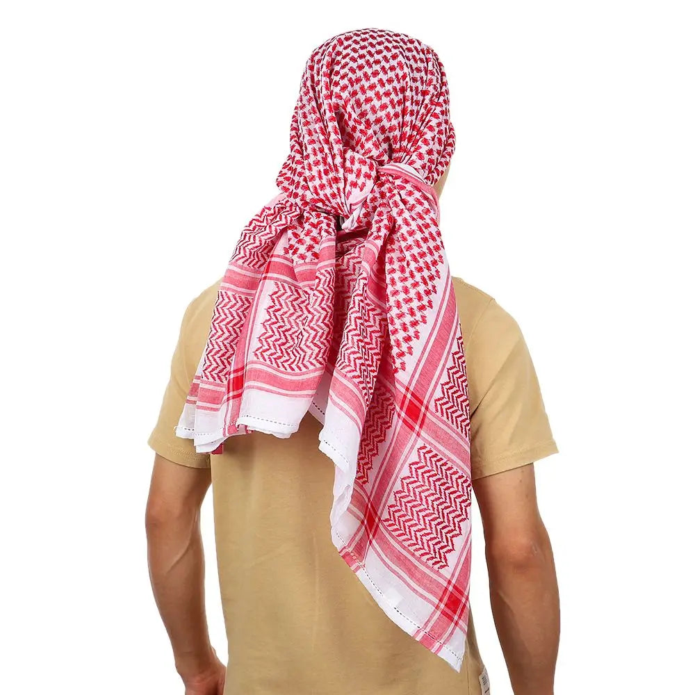 Foulard palestinien blanc et rouge
