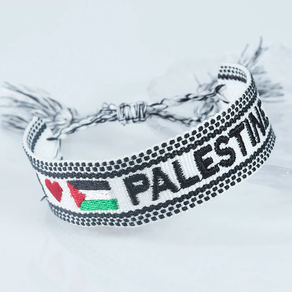 bracelet palestine tissu tresse