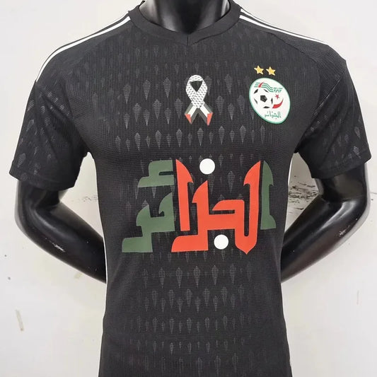 Maillot soutien Palestine Algérie noir ruban palestine