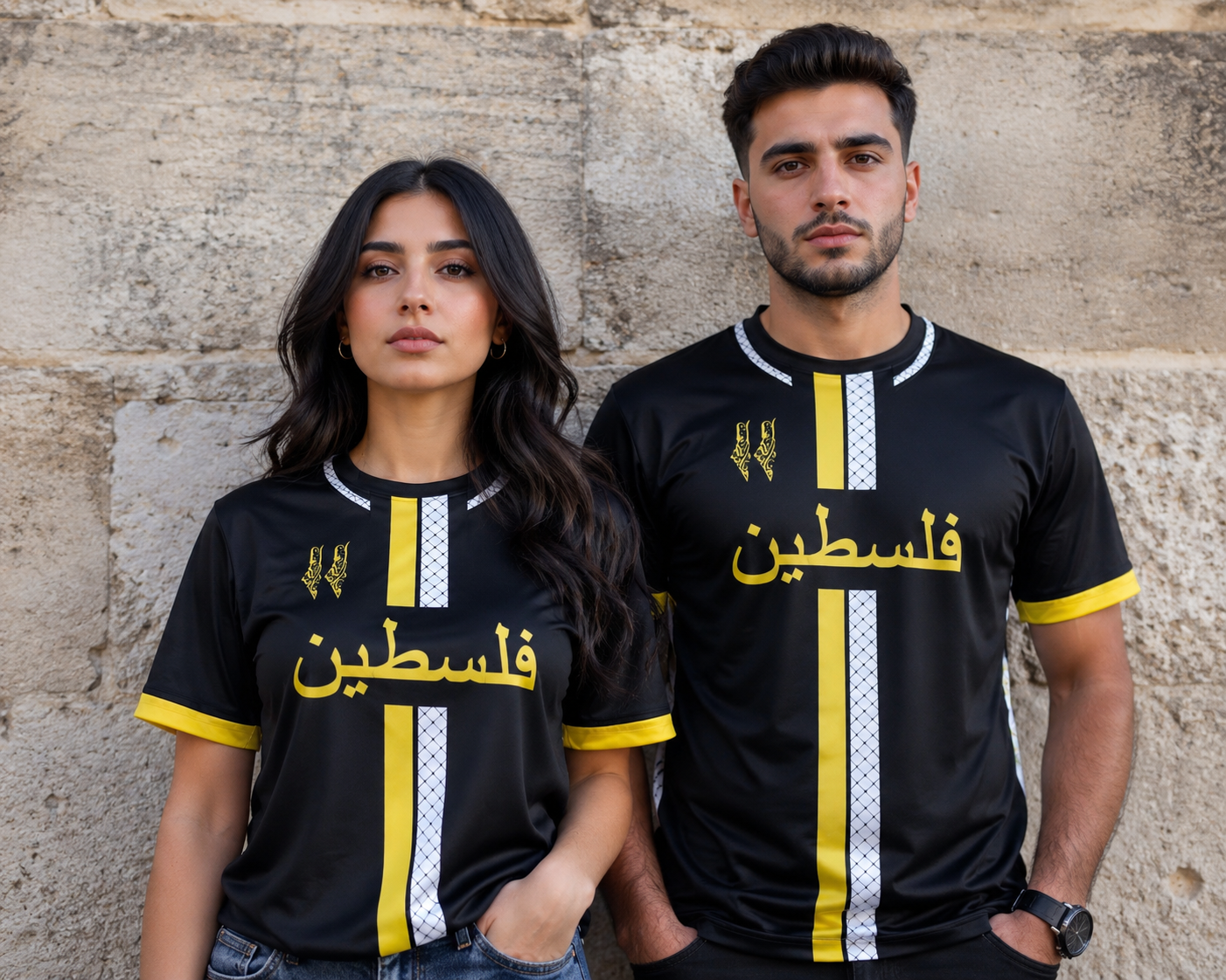 Maillot Palestine Jaune et Noir