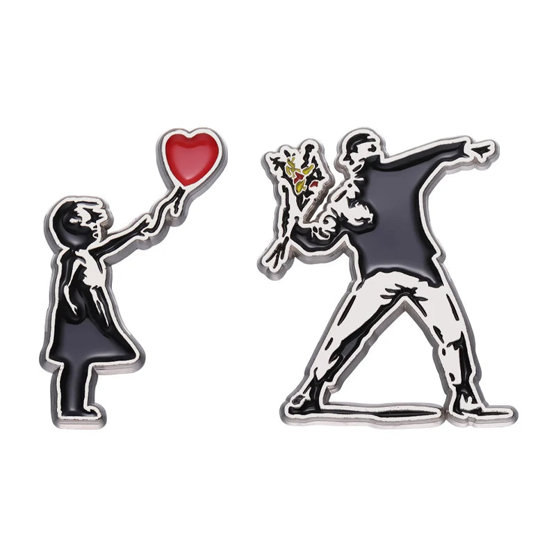 Palestine Banksy broche