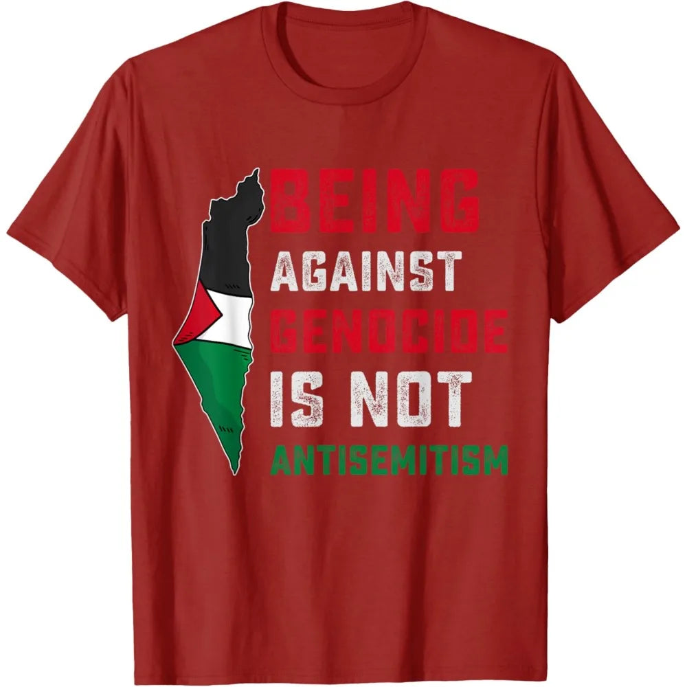Palestine Genocide T Shirt rouge
