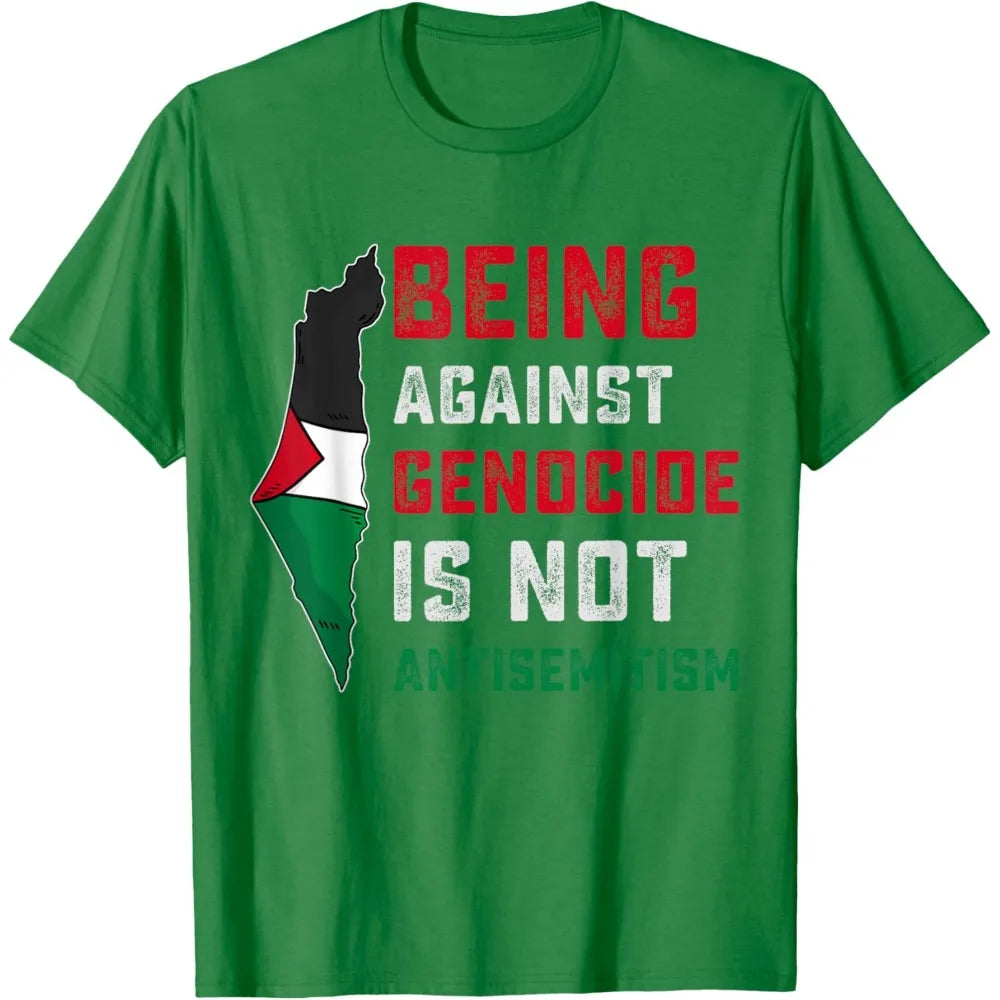 Palestine Genocide T Shirt vert
