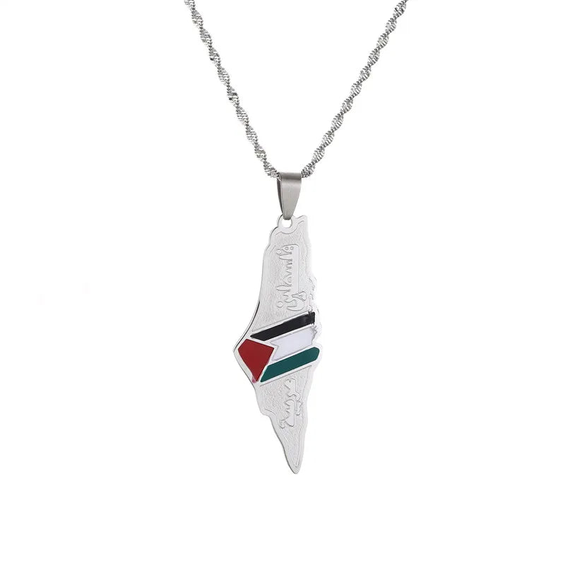 Pendentif Palestine Argent Plaqué