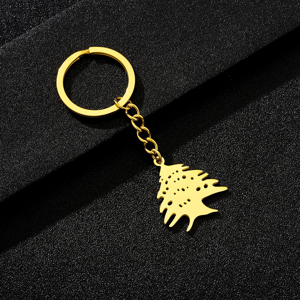 Porte Cles Cedre du Liban or