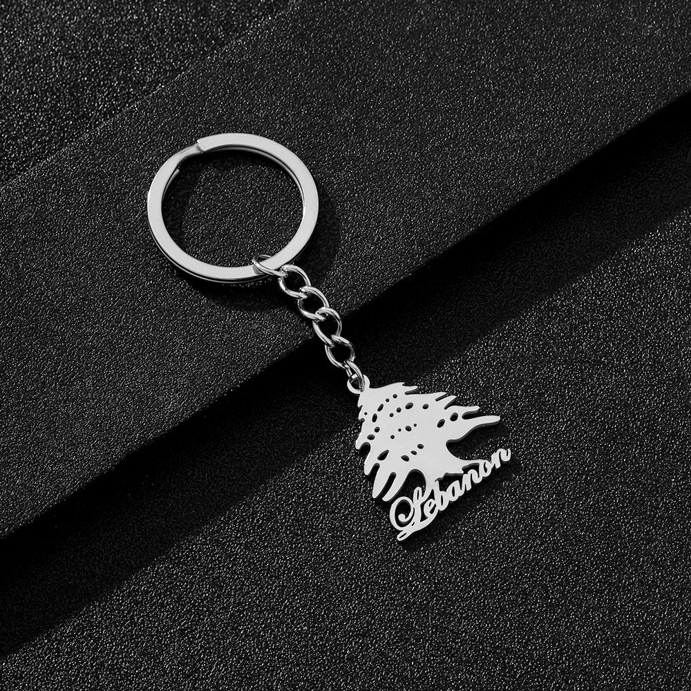 Porte Cles Cedre du Liban argent