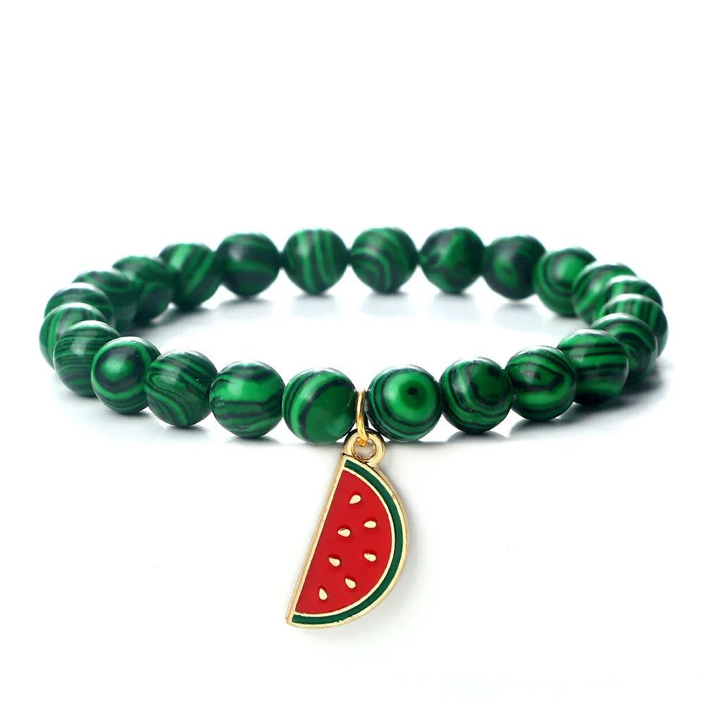 Bracelet Palestine Pastèque - Malachite Vert