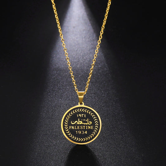 Cazador Vintage Palestine Women's Necklace Men Pendant Choker Necklace Mother Gift Stainless Steel Jewelry 2024 Wholesale