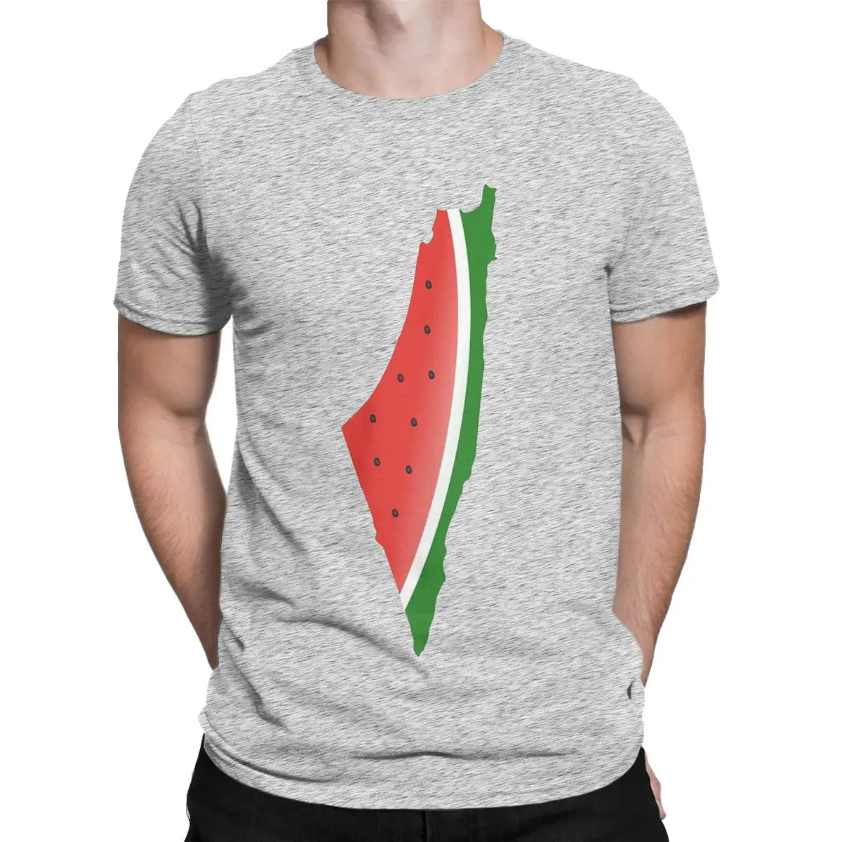 T Shirt Pastèque Palestine gris