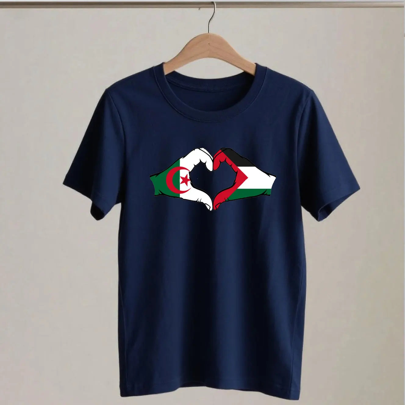 T Shirt coeur Palestine Algerie