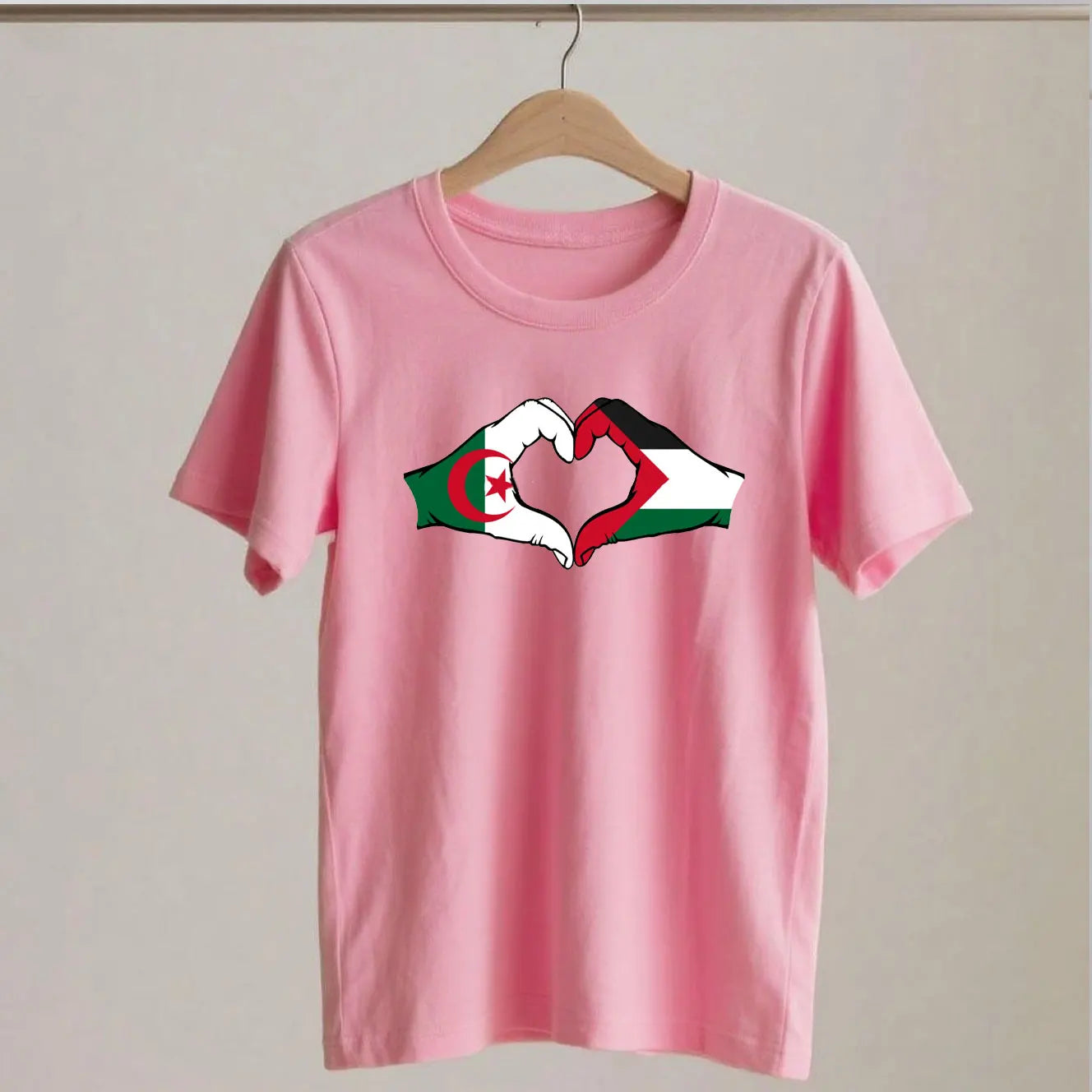 T Shirt coeur Palestine Algerie