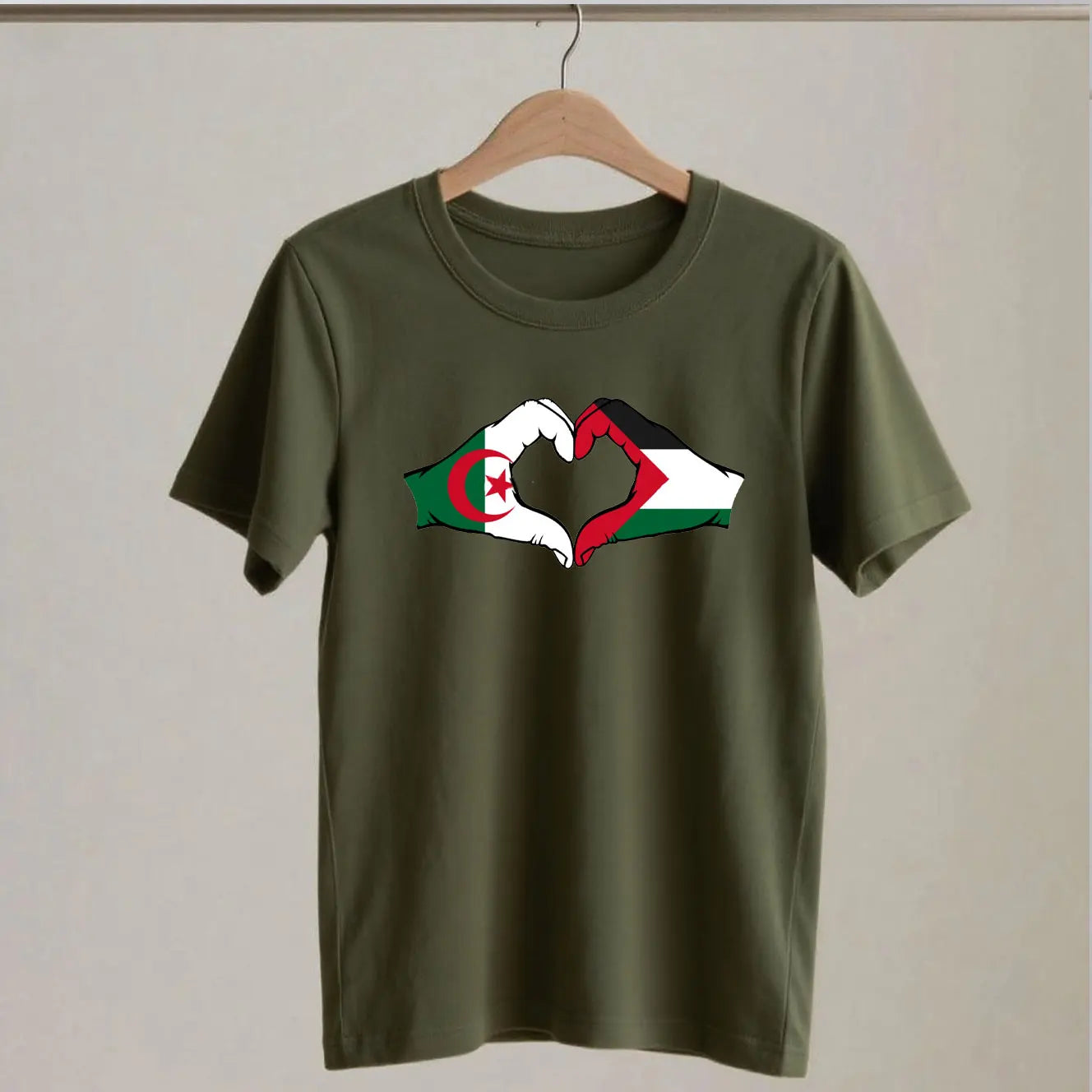 T Shirt coeur Palestine Algerie