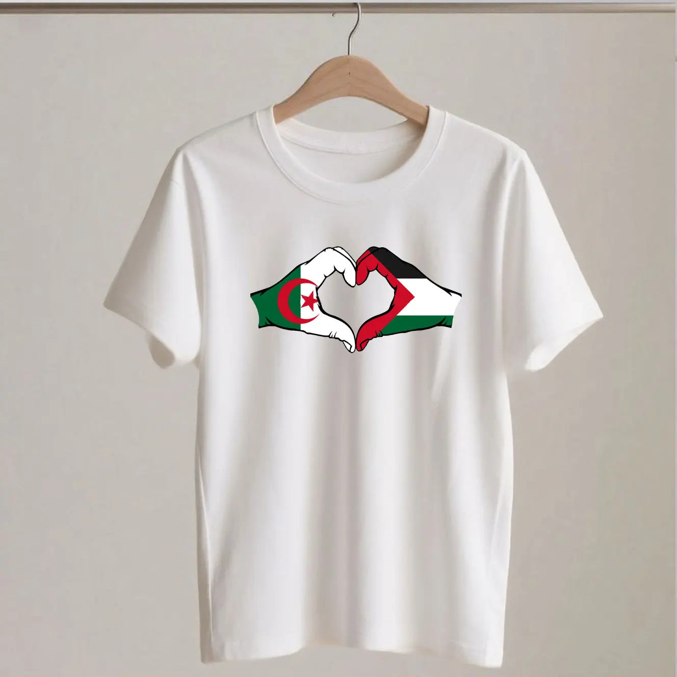 T Shirt coeur Palestine Algerie