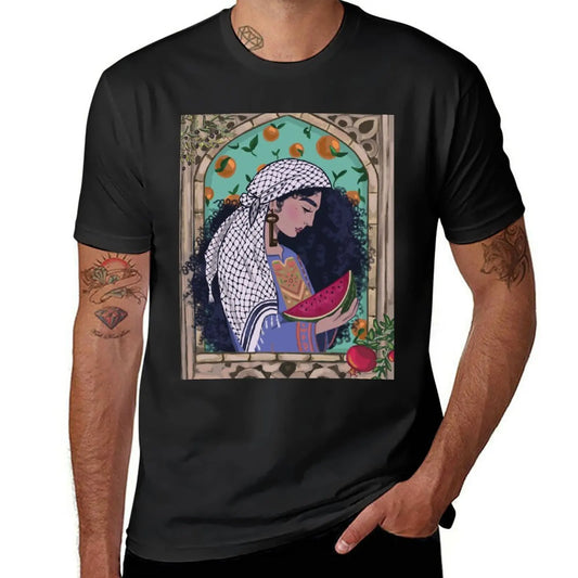 T Shirt Palestine Femme Keffieh